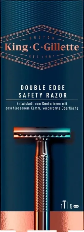 King C. Gillette Double Edge Safety Razor - 5 Scheermesjes - Verpakking beschadigd