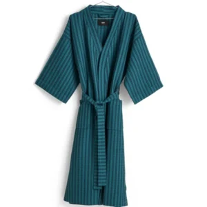Waffle Bademantel, Stripe Petrolblau von HAY
