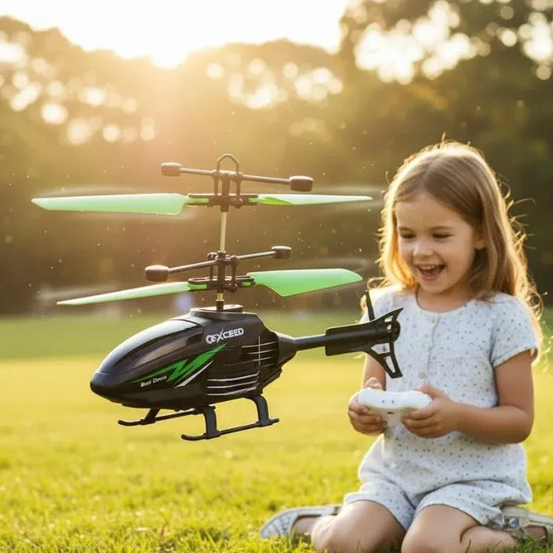 Remote Control Helicopter for Kids Easy Flying Mini Drone with Stabilization - Product showcase
