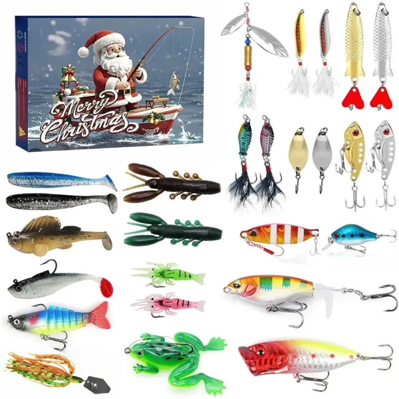 Fishing Advent Calendar 24 Premium Lures and Baits Set - Detailed view