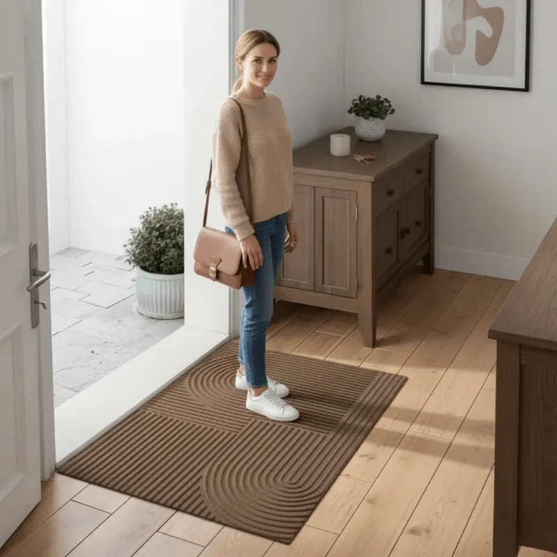 Geometric Door Mat Absorbent Microfiber with Non-Slip Backing - Product detail 4