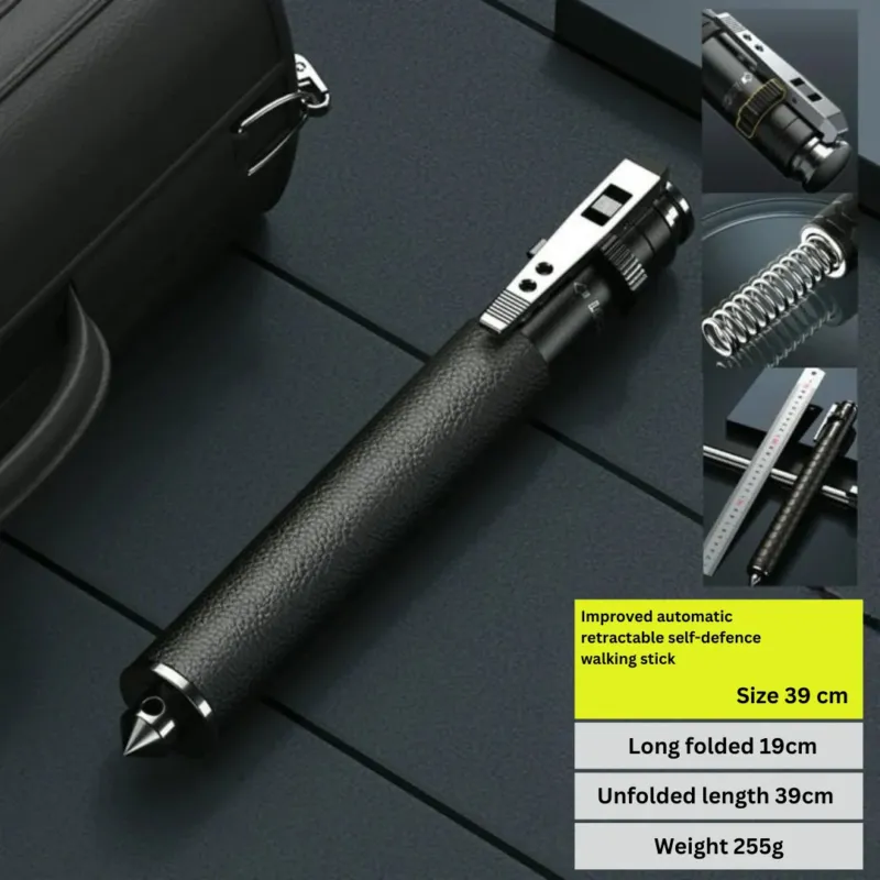 Tactical Walking Stick Automatic Retractable Design - Product showcase