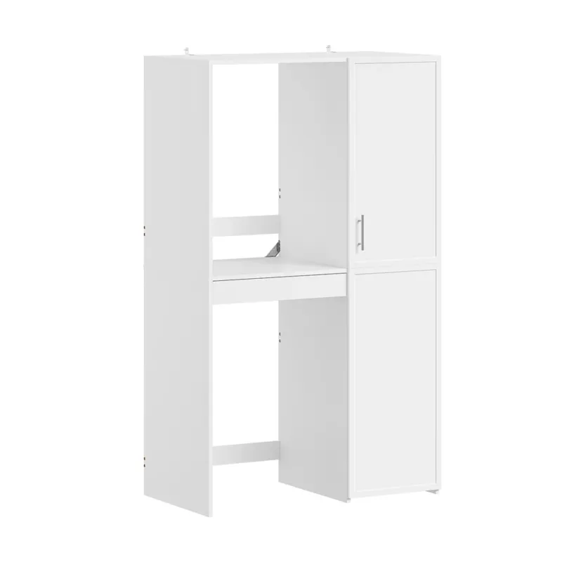 SoBuy | Wäschesammler | Waschmaschinenschrank mit Türen und Schublade | White | BZR231-W