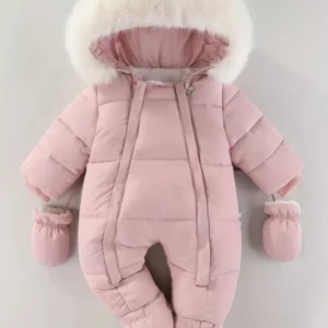 Winterstrampler mit Kapuze und Kunstfell für 0–12 Monate