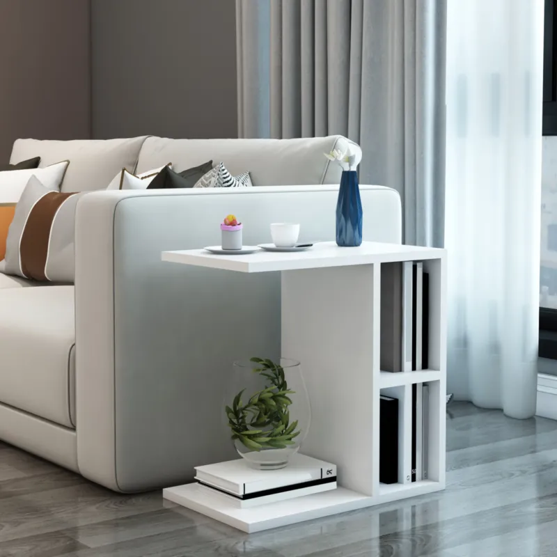 Beistelltisch Ravnsborg 50x50x30 cm Weiß [en.casa] - premiumXL