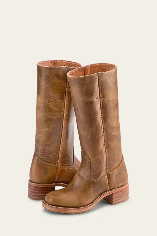 Classic Leather Riding Boots Mid-Height Block Heel Design - Product example
