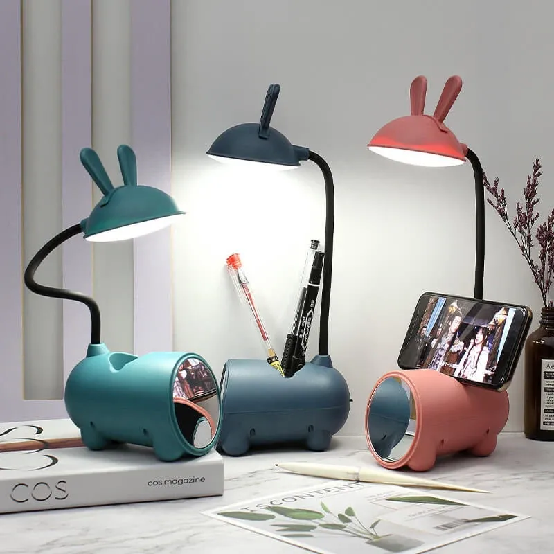 Bunny Table Lamp Rechargeable Touch Control with Pen Holder - Detailed view
