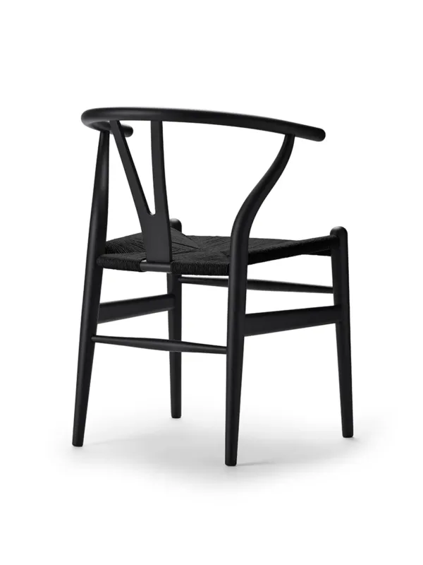 Wishbone Chair CH24 Soft Schwarz mit schwarzem Geflecht von Hans J. Wegner – Bild 2