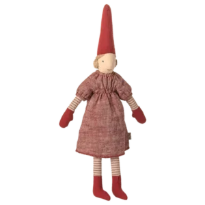 Nisse, Gr. 2 Nissepige mit rotem Kleid von Maileg 2025
