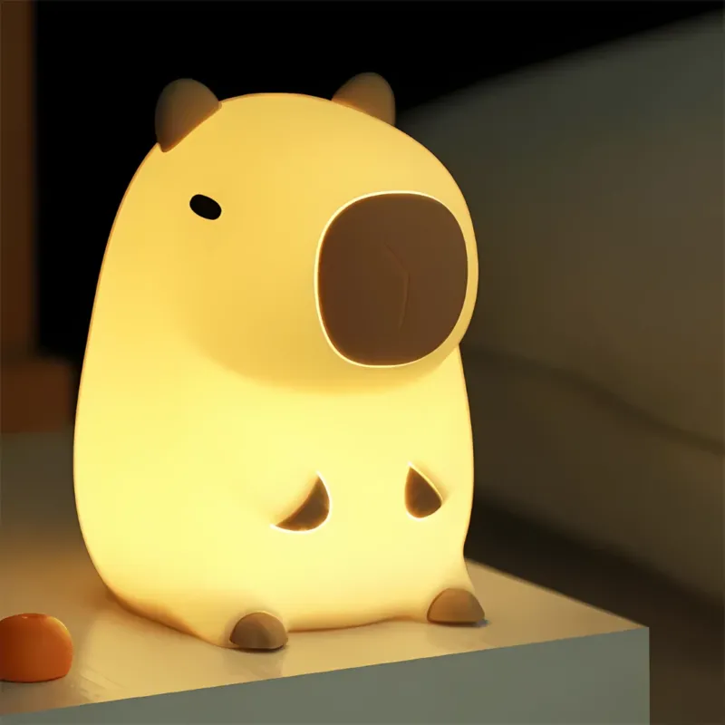 Capybara Night Light Adjustable Silicone LED Lamp - Product showcase