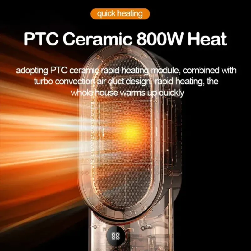 Ceramic Space Heater Digital Display Portable Electric Fan - Product example