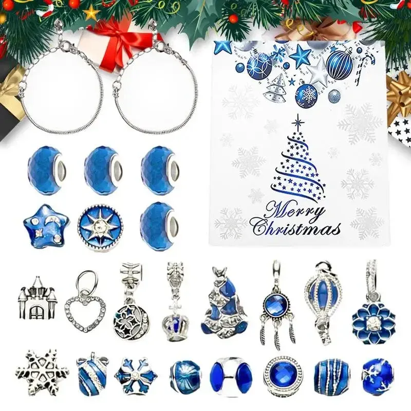 Christmas Jewelry Advent Calendar 22-Piece DIY Charm Set - Detailed view