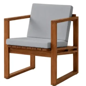 BK11 Outdoor Lounge-Sessel, geölt Teak inkl. charcoal Kissen von Carl Hansen & Søn
