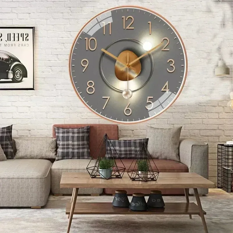 Modern Wall Clock Silent Quartz Movement Minimalist Design - Product example
