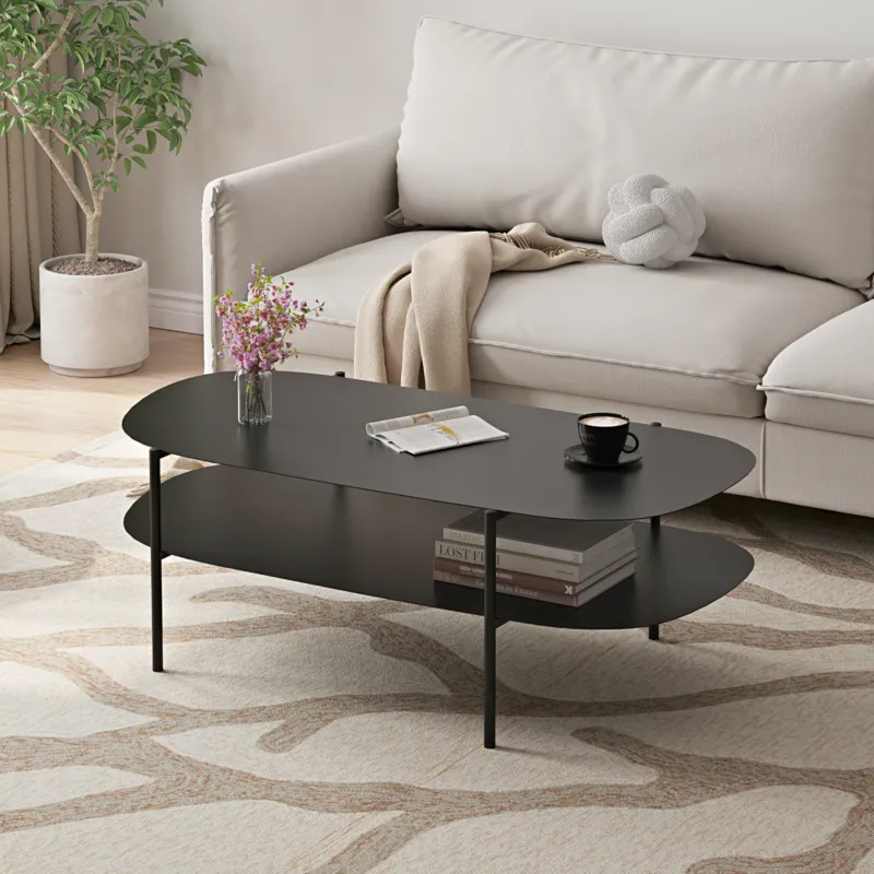 Couchtisch Enebakk 112x62x40,5cm Schwarz, matt [en.casa] - premiumXL