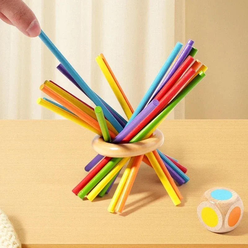 Montessori Counting Rods Set Colorful Wooden Educational Sticks - Detailed view