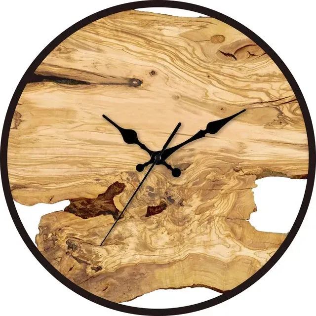 Rustic Wood Wall Clock Natural Live Edge Design - Product showcase
