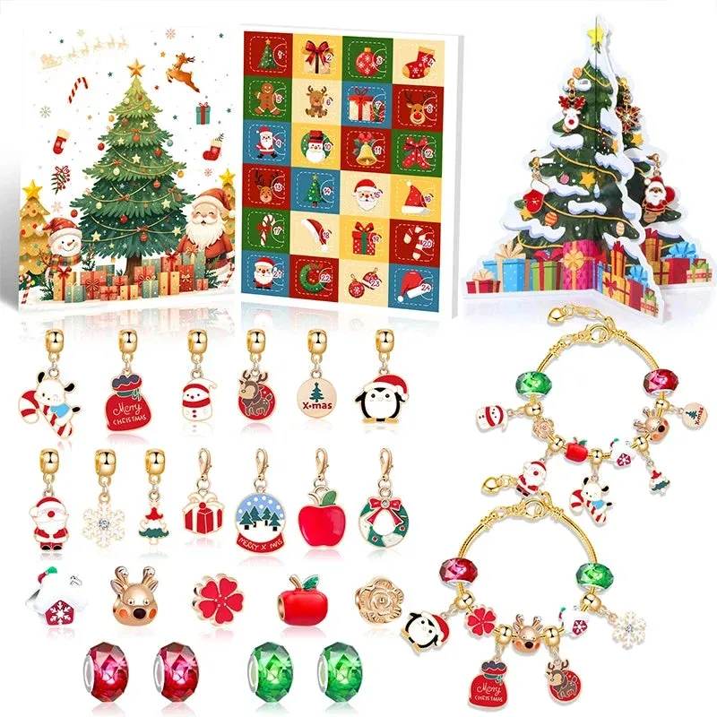 Christmas Advent Charm Bracelet 24-Day Holiday Countdown for Kids - Product example