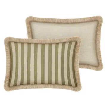 Palais In- & Outdoor Kissen Jackie Olive & Ecru