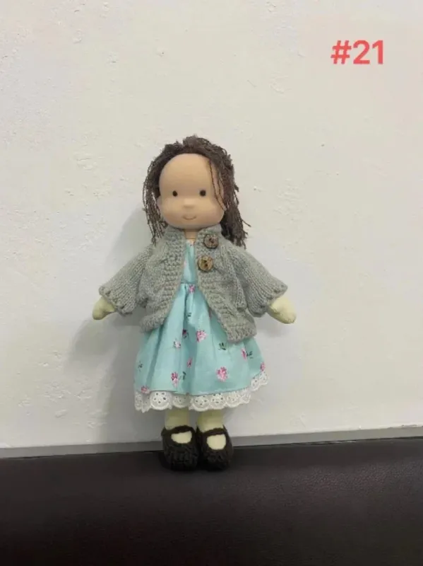Waldorf Cotton Doll Autumn Floral Dress With Knit Cardigan - Product example