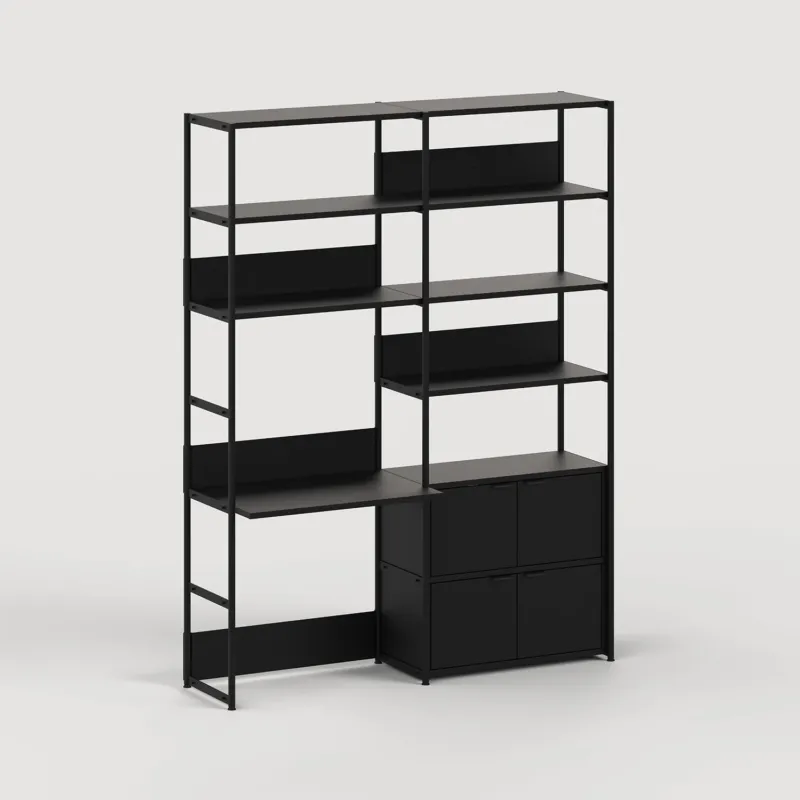 Etagère bureau UNIT - H180 à 215 x L164cm - acier thermolaqué