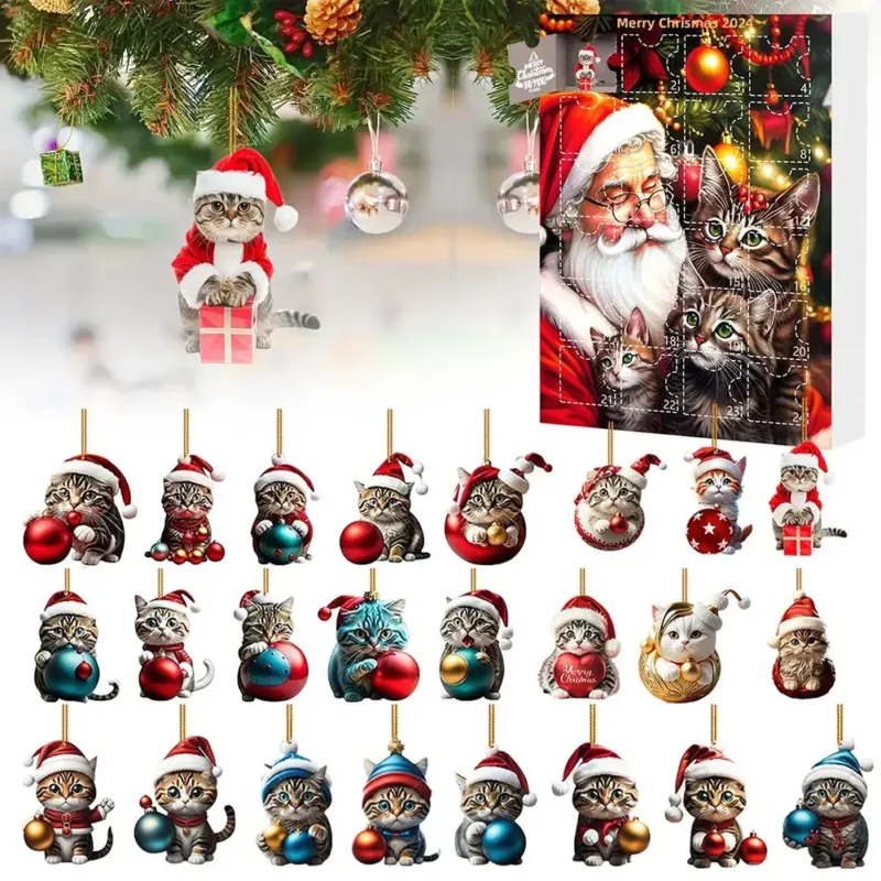 Dachshund Advent Calendar 24-Day Christmas Countdown with Dog Ornaments - Product example
