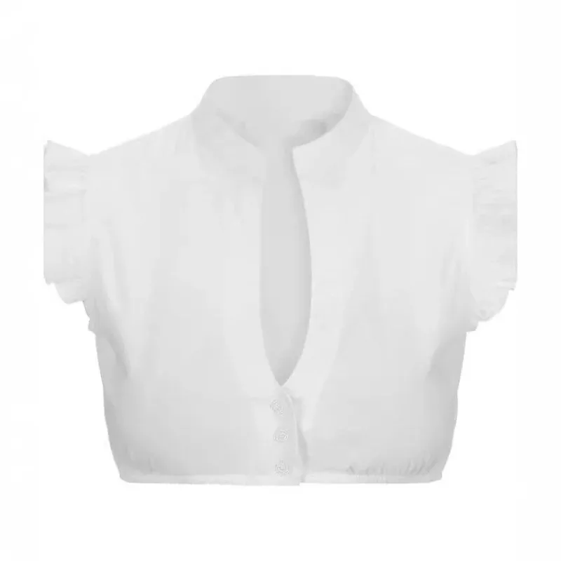 Eyelet Lace Crop Top White Cotton Broderie Anglaise - Detailed view