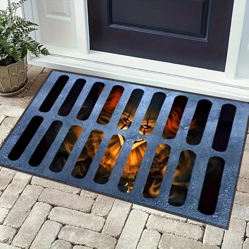 Halloween Clown Doormat 3D Sewer Grate Design - Detailed view