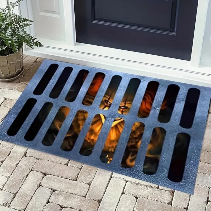 Halloween Clown Doormat 3D Sewer Grate Design - Product example