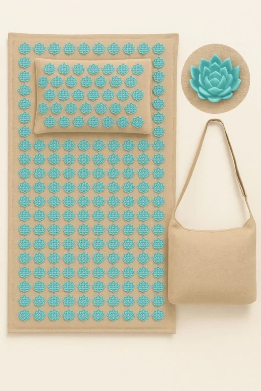 Acupressure Mat Set Eco-Friendly Pain Relief with Pillow and Carry Bag - Product showcase