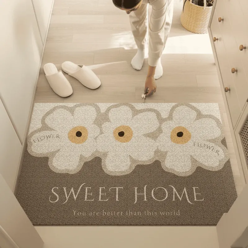 Floral Welcome Mat Sweet Home Daisy Print Non-Slip - Product example