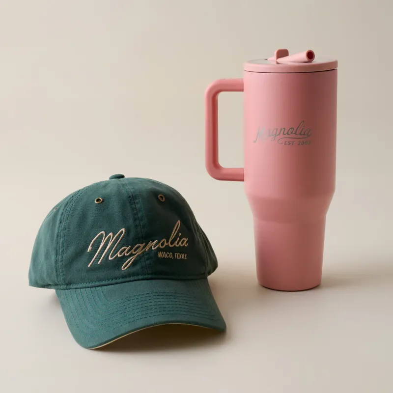 Magnolia Hunter Green Hat and Sunset 32oz Traveler Bundle