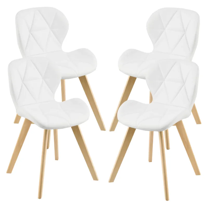 Esszimmerstuhl Älmhult 4 - er Set 78x47x52 cm Kunstleder versch. Farben [en.casa] - premiumXL