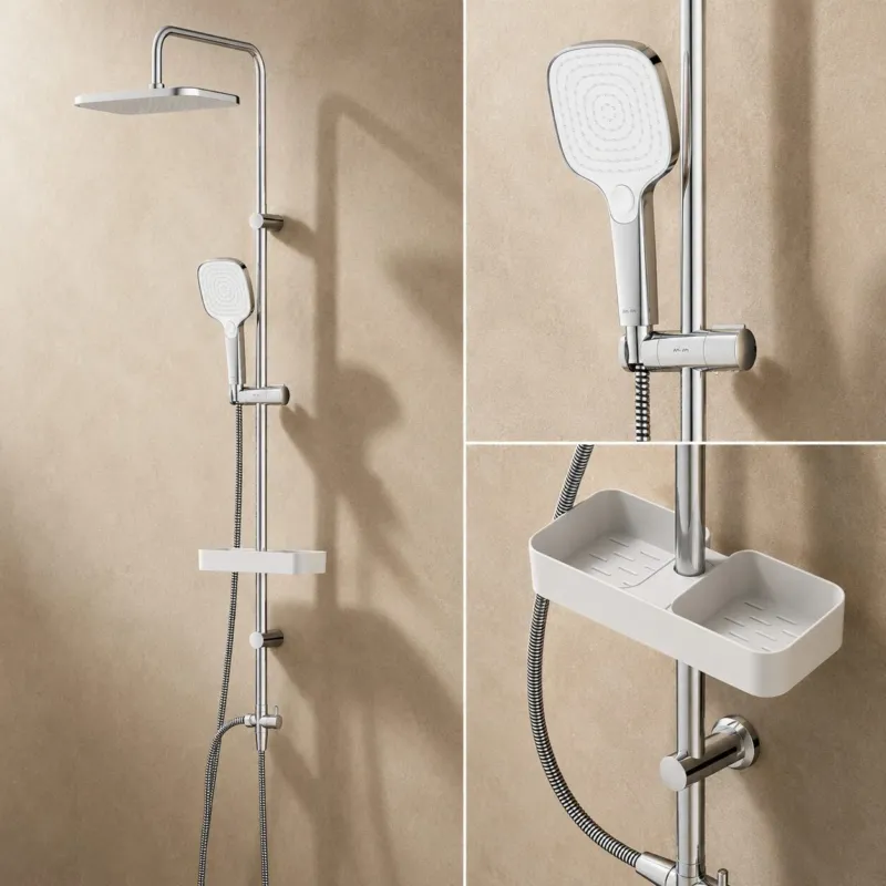 Duschsystem Play mit Regendusche und Duschablage – F078W203