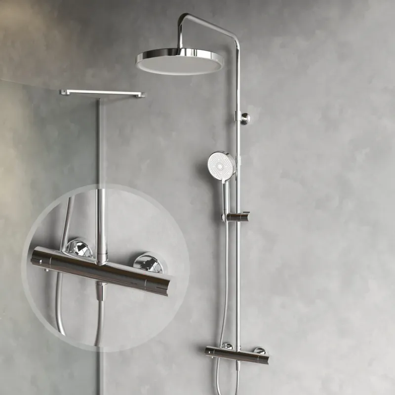 Duschsystem Play mit Thermostat und Regendusche – F078Z400