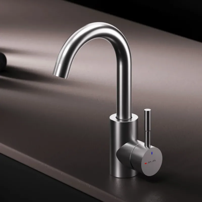 Küchenarmatur X-Joy S mit schwenkbarem Auslauf und EcoStart, Satin – F85B02711