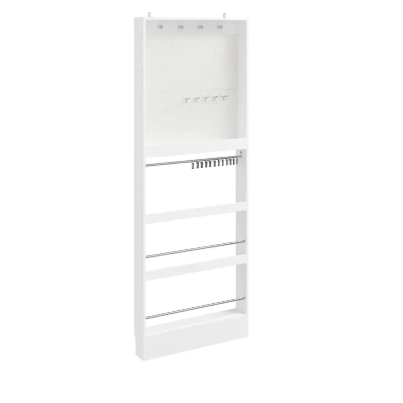 SoBuy | Wandgarderoben | Garderobenpaneel extrem schmal 12 cm tief | White | 70×12×190 cm | FHK39-W