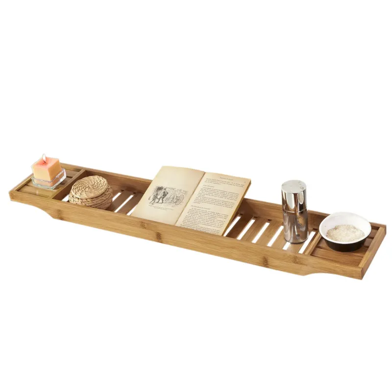 Vorverkauf | SoBuy | 80cm Lang Badewannenablage | Badewannenbrett Bambus | FRG212-N