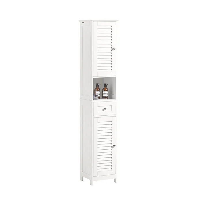 SoBuy Platzsparender Hochschrank | Badschrank mit Schubladen | 32x170x30cm Weiß | FRG236-W