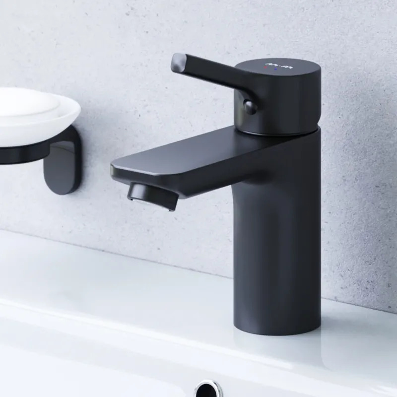 FXB02122 Bad Armatur X-Joy S Waschtischarmatur Wasserhahn, Schwarz ampm-store.de