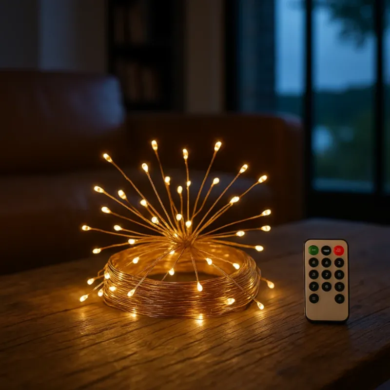 Copper Wire String Lights Remote Control LED Fairy Lights - Detailed view