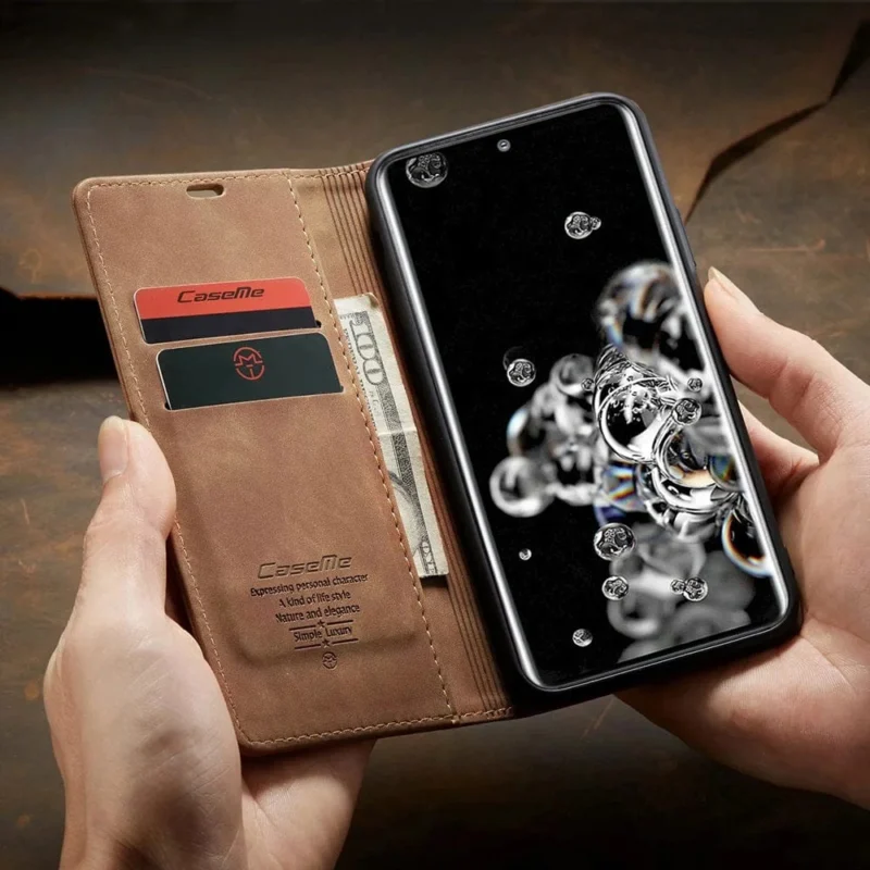 Samsung Galaxy Wallet Case Premium Faux Leather with Card Holder - Detailed view
