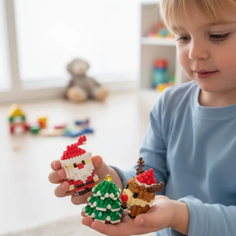 Christmas Building Blocks Set Mini Santa Claus Construction Toy - Detailed view