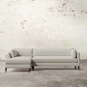 Francis Left Facing Sectional with Brass Casters