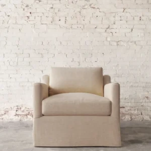 Francis Slipcovered Swivel Chair