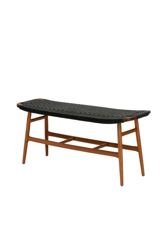 Freja Bank, Walnuss/Schwarz Geflecht von Stellar Works