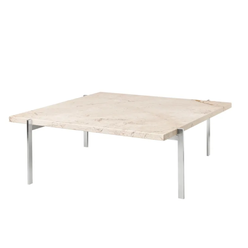 PK61 Couchtisch, beige Marmor von Poul Kjærholm