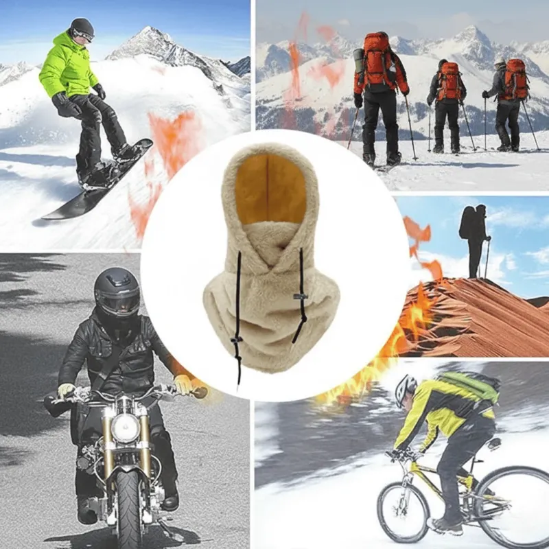 Thermal Winter Balaclava Fleece Lined Hood with Drawstrings - Product detail 4