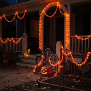 Solar LED Lichterkette Außen – Dekorative Gartenbeleuchtung Orange