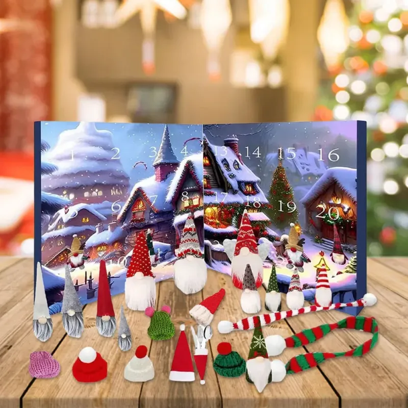 Christmas Advent Calendar 24 Plush Gnome Figurines - Product detail 4